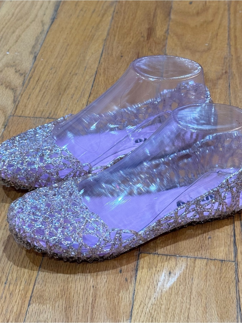 Kusto Pink Glitter Jelly Ballet Flats Brand New Open Box Sparkle Shoes - Picture 2 of 7
